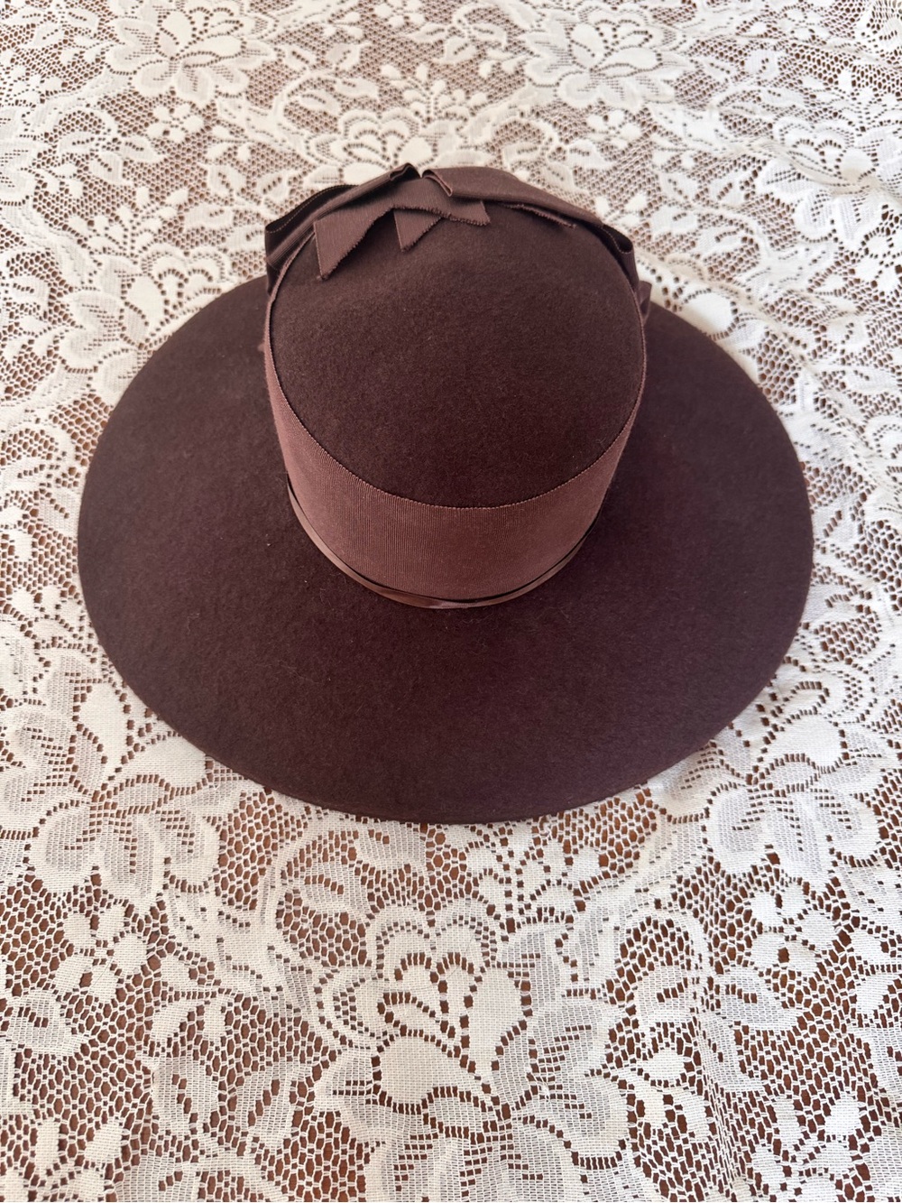 Vintage Michael Howard 100% Wool Hat Chocolate Brown Made in USA 20.5” RN 10587
